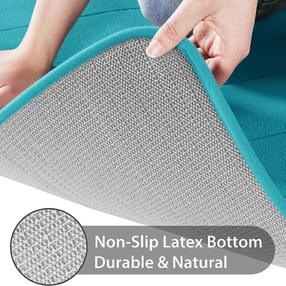 Yimobra Memory Foam Bath Mat Rug 24 x 17" Comfortable Soft Super Lake Blue - Picture 3 of 4